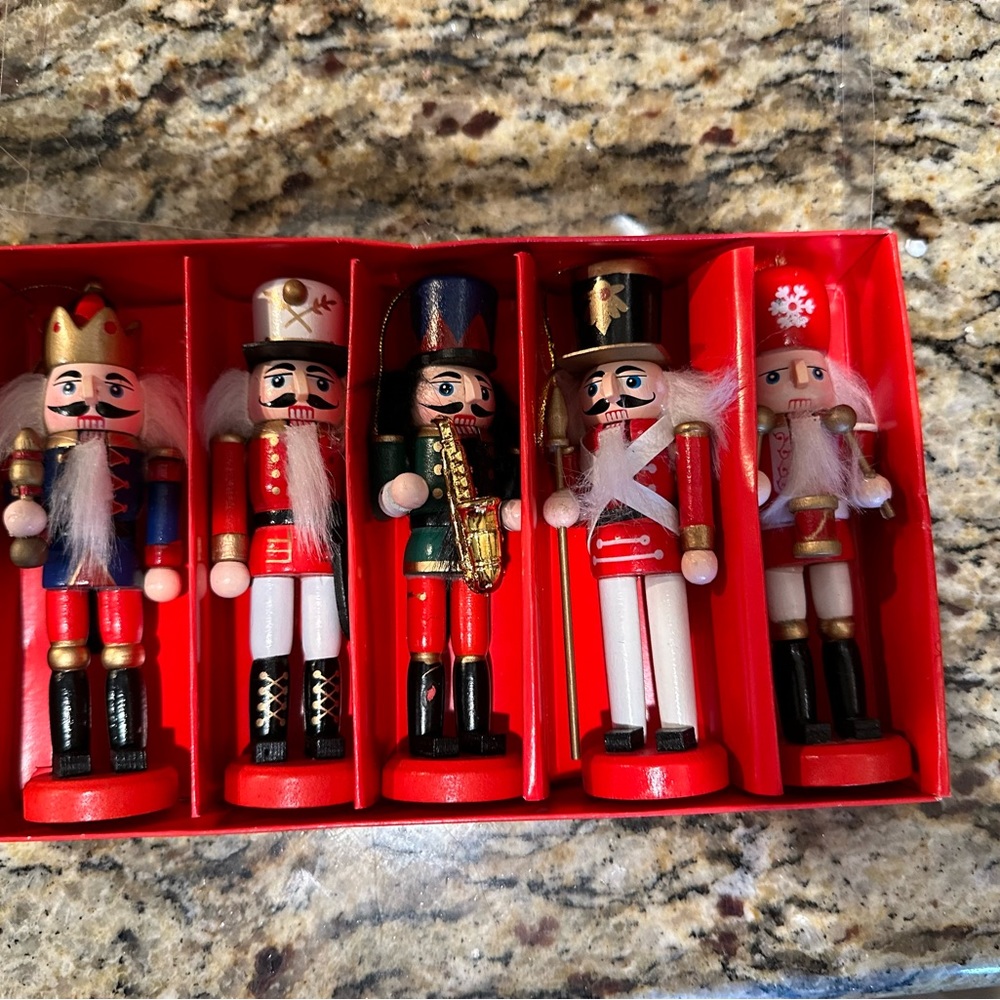 Nutcracker Ornaments - Set of 5 Detailed Christmas New In Box 4.72”